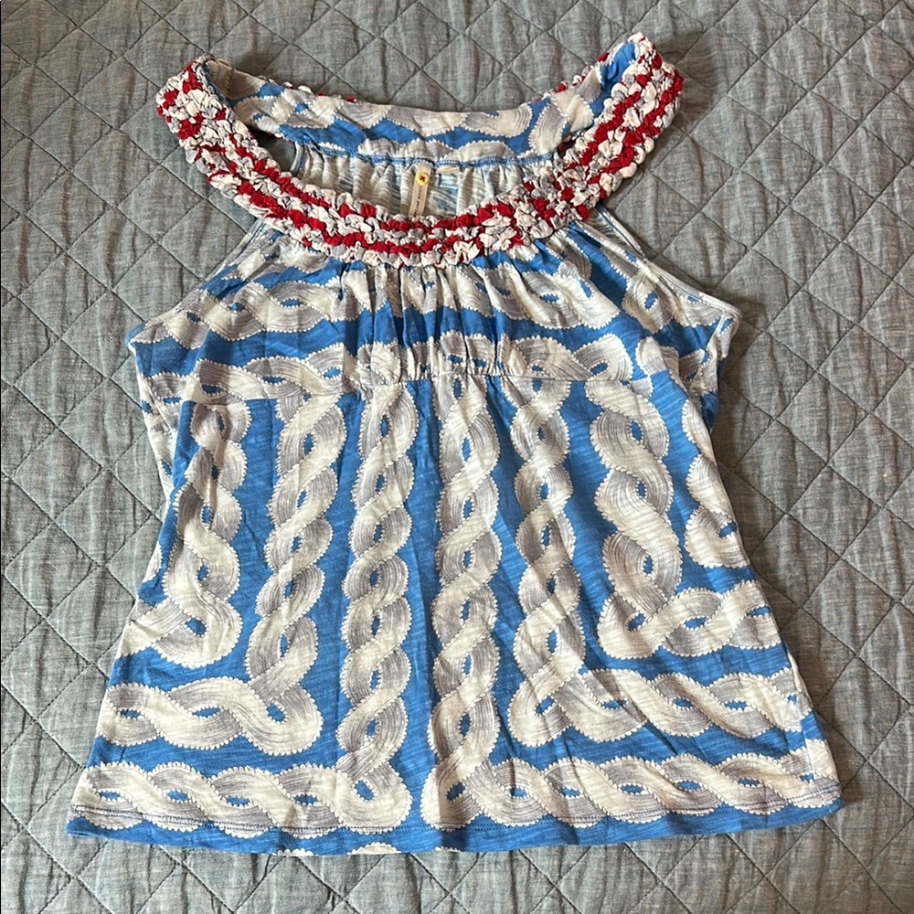 Stylish Blue and Red Women's Tank Top